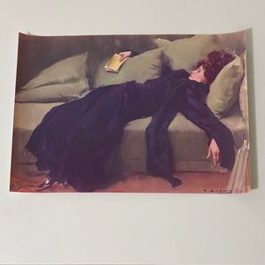 Elegant Art Print of Woman on Sofa